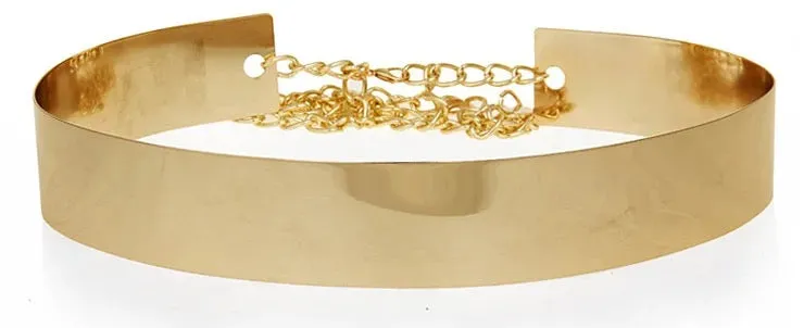 Wide Dress Belt (Chrome Gold)