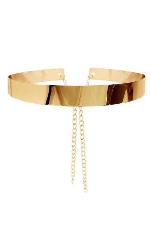 Wide Dress Belt (Chrome Gold)