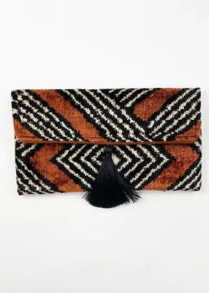 Wolf & Willa Chocolate and Black Envelope Clutch