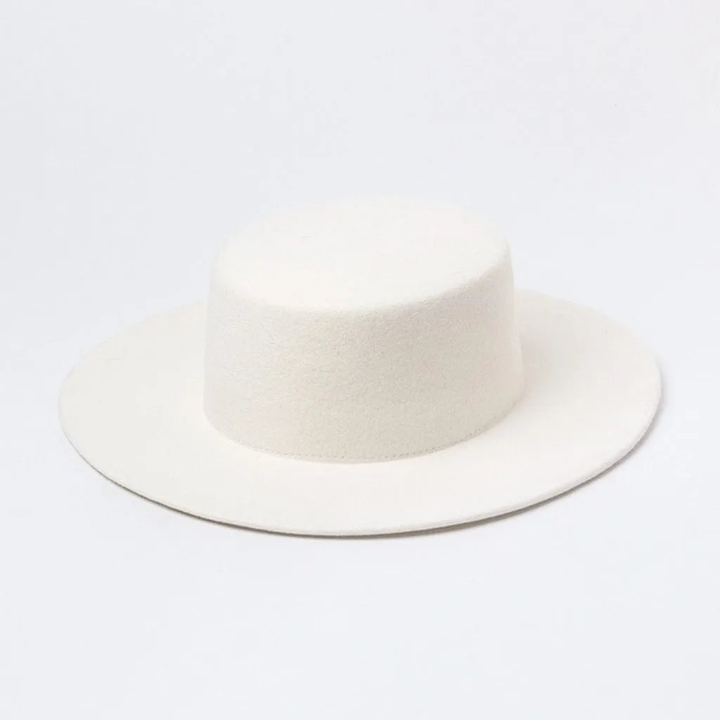 Women 100% Wool Felt Hats White Wide Brim Fedoras for Wedding Party Church Hats Pork Pie Fedora Hat Floppy Derby Triby Hats Base