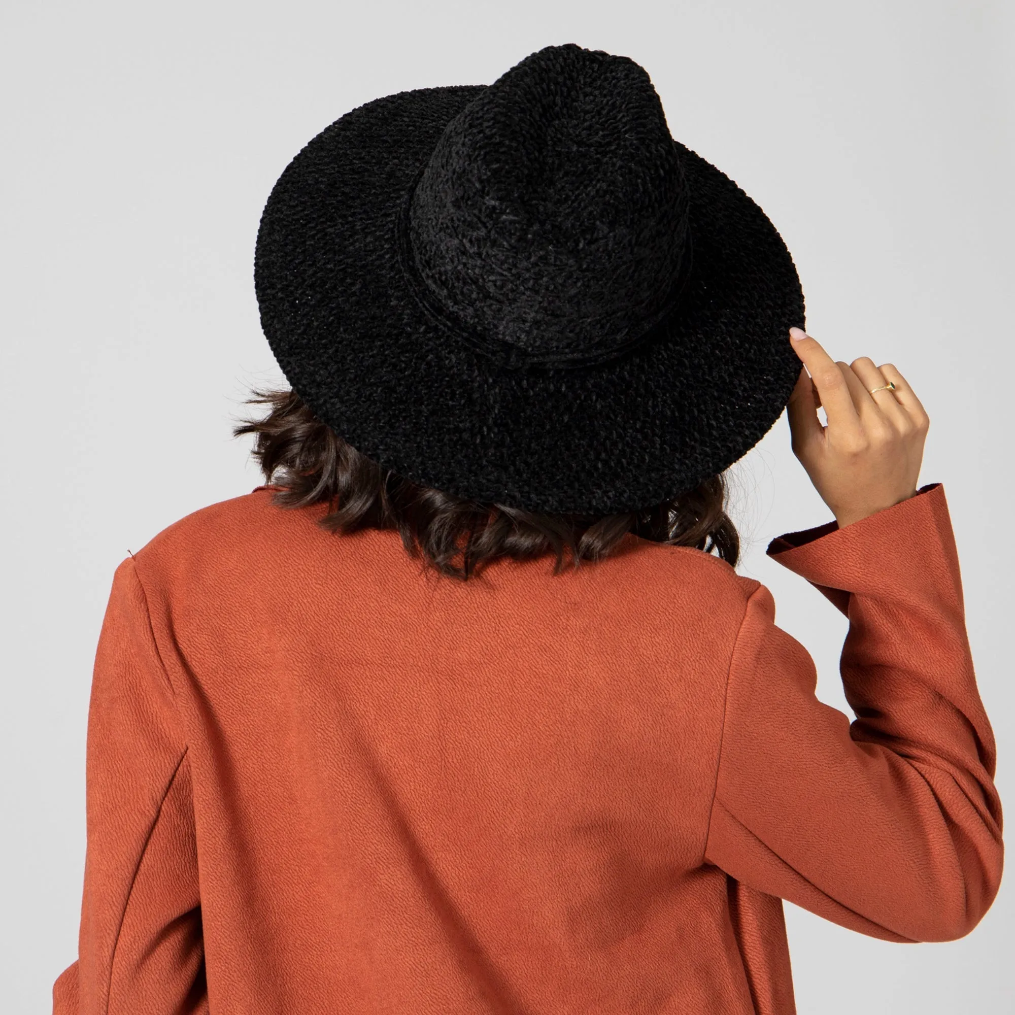 Women's Chenille Knit Wide Brim Fedora